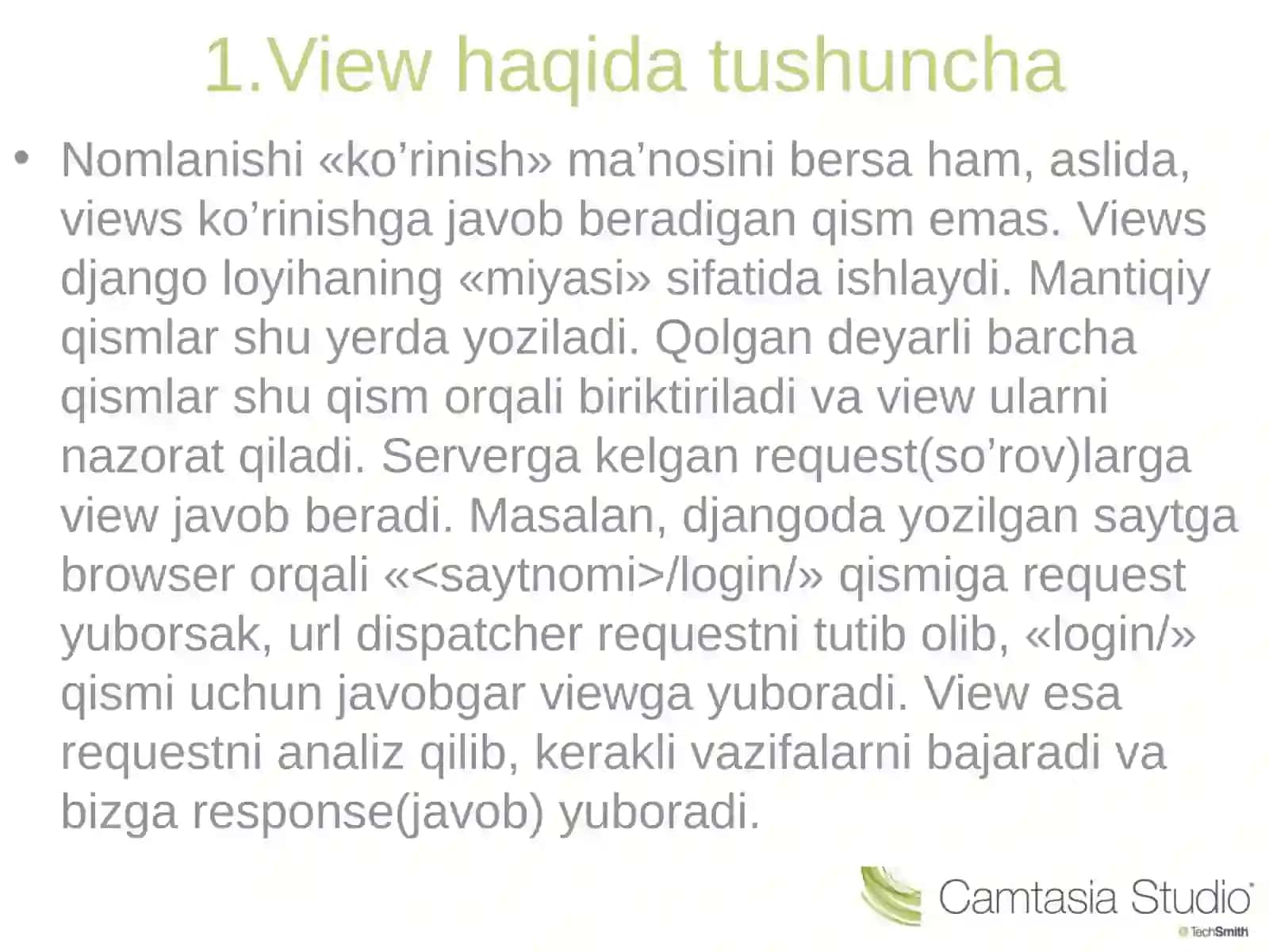 Djangoda Viewslar bilan ishlash 2