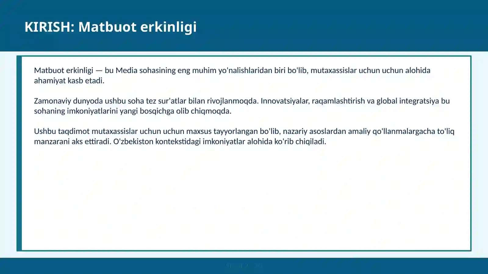 MATBUOT ERKINLIGI 2
