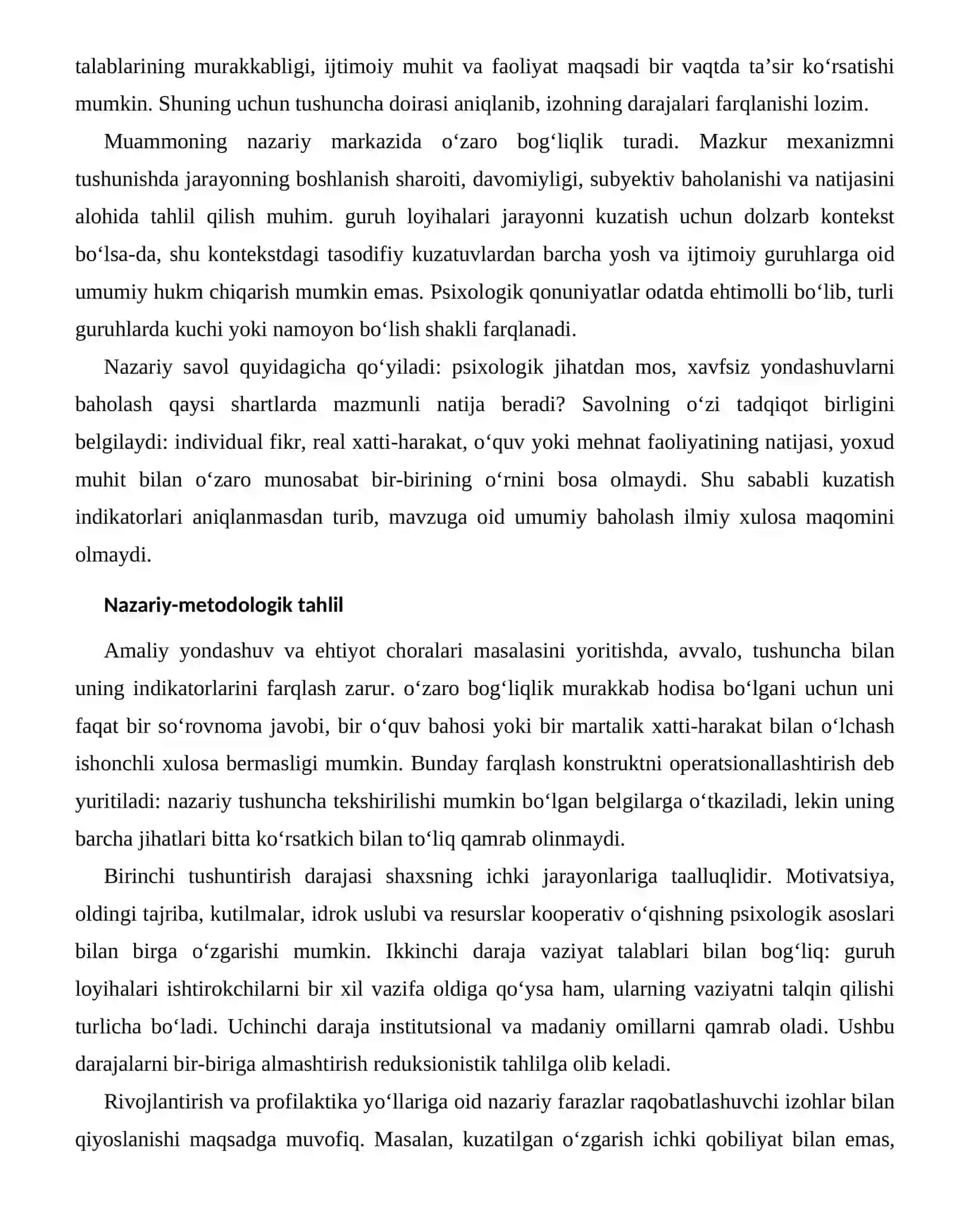 KOOPERATIV O'QISHNING PSIXOLOGIK ASOSLARI — RIVOJLANTIRISH VA PROFILAKTIKA YO'LLARI 2