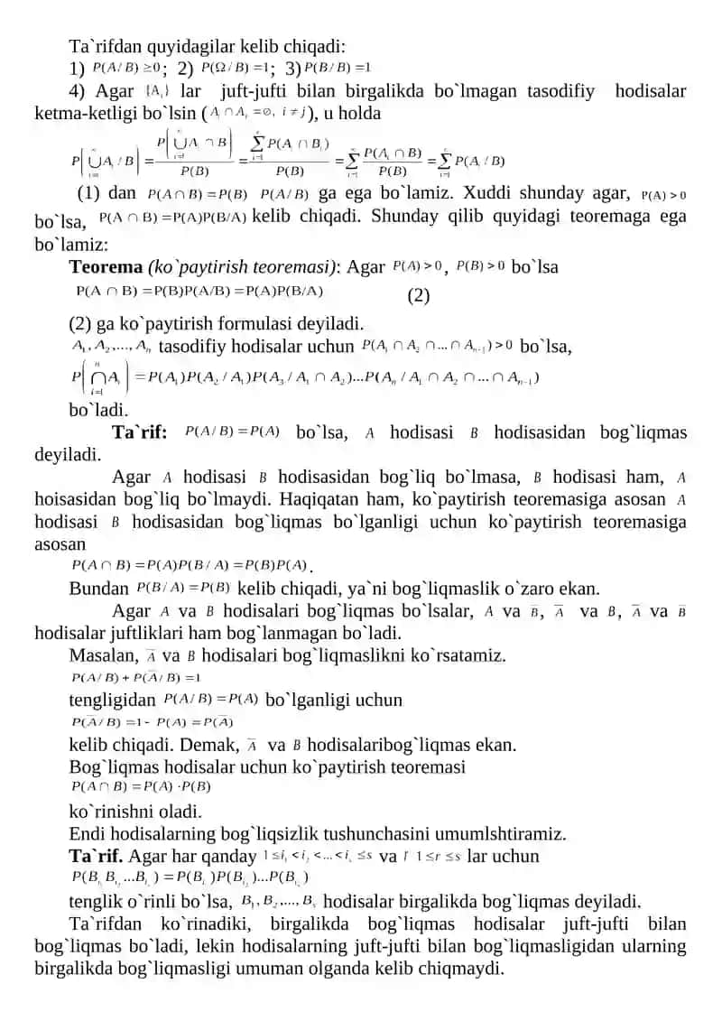 Ehtimollik va uni o’lchash 2