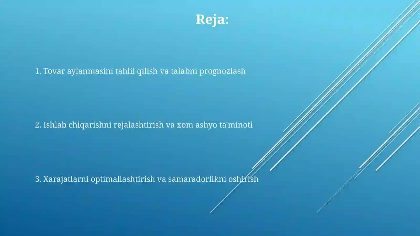 Ovqatlanish korxonalarining tovar aylanishini va ishlab chiqarishni rejalashtirish 2