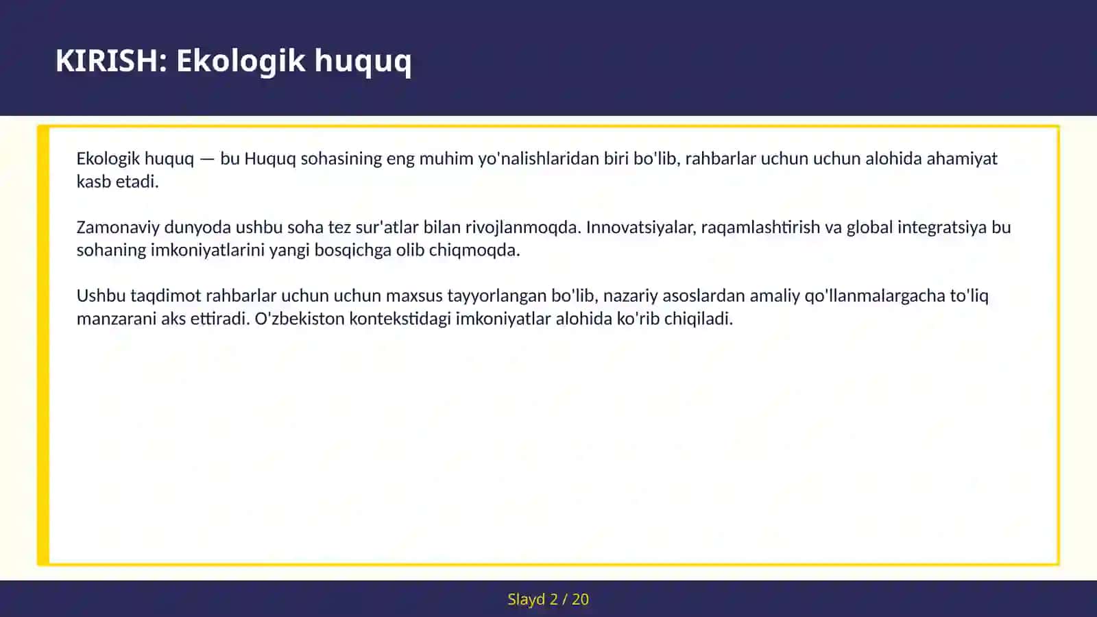 Ekologik huquq 2
