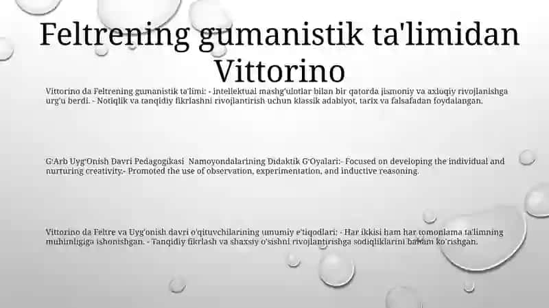 GʻArb UygʻOnish Davri Pedagogikasi Namoyondalarining Didaktik GʻOyalari 2