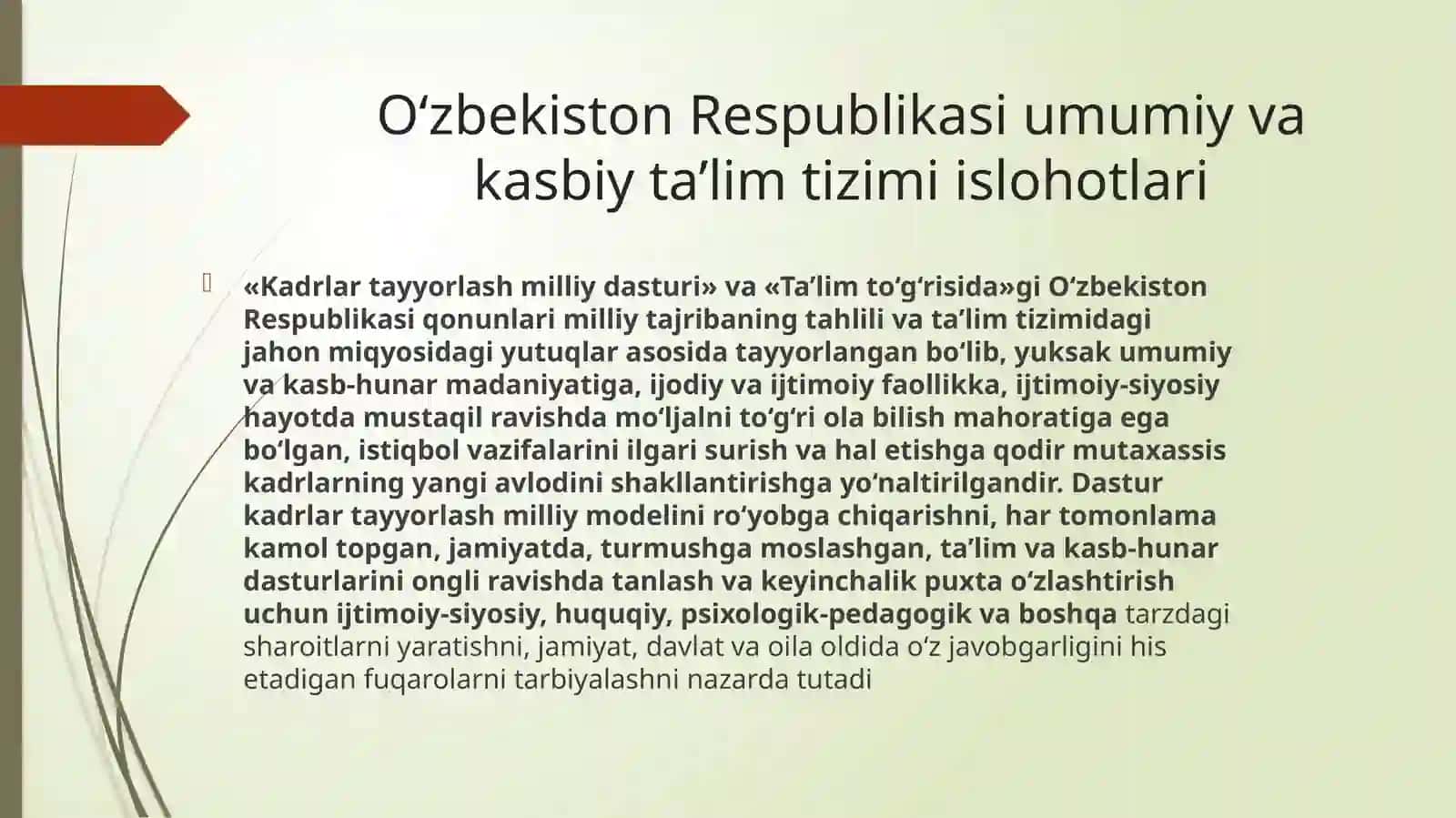 Kasbiy pedagogika fan sifatida ma'ruzalar 2