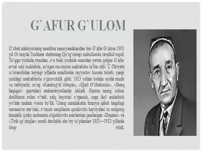 G`afur G`ulomning "Ahmadjon yomon bola emas-u, ammo...", "Nortojining kurak tishi" sherlari va "Shum 2