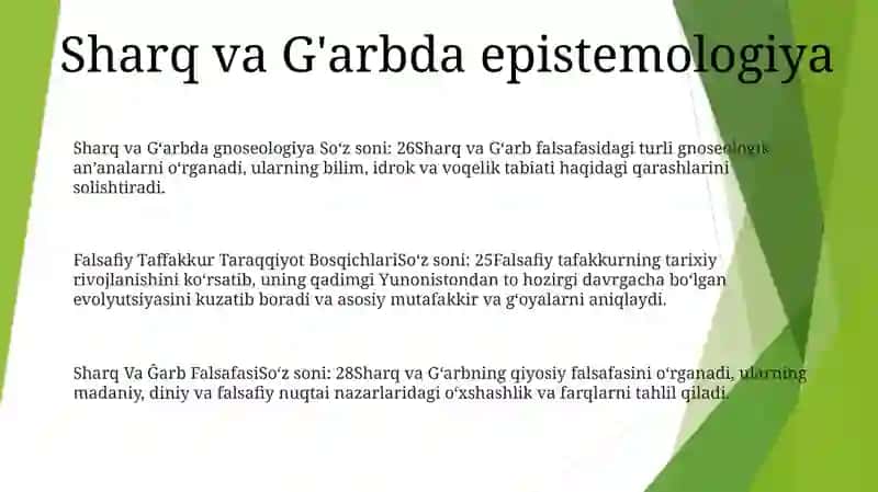Falsafiy Taffakkur Taraqqiyot Bosqichlari Sharq Va Ĝarb Falsafasi 2