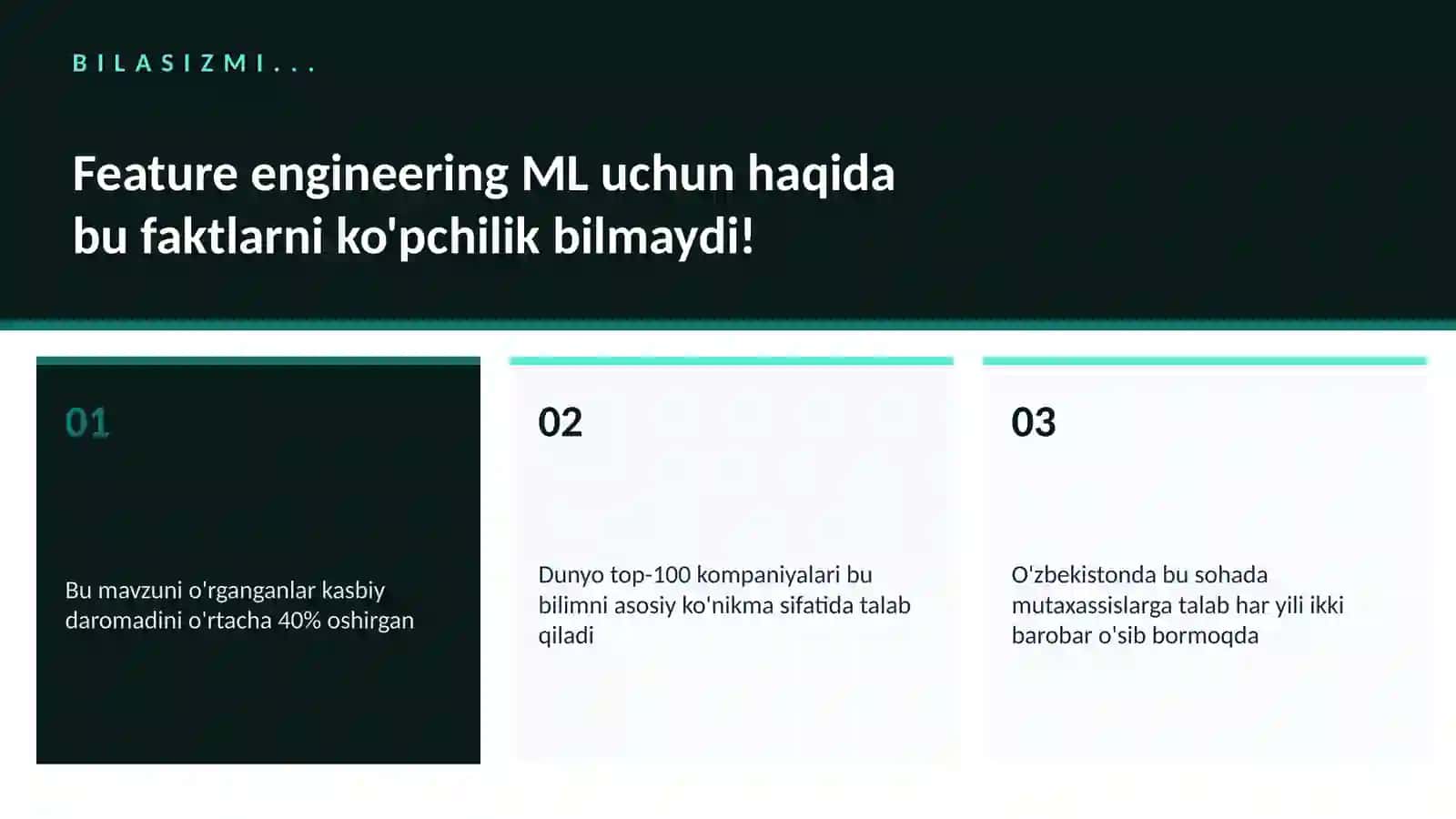 Feature engineering ML uchun 2