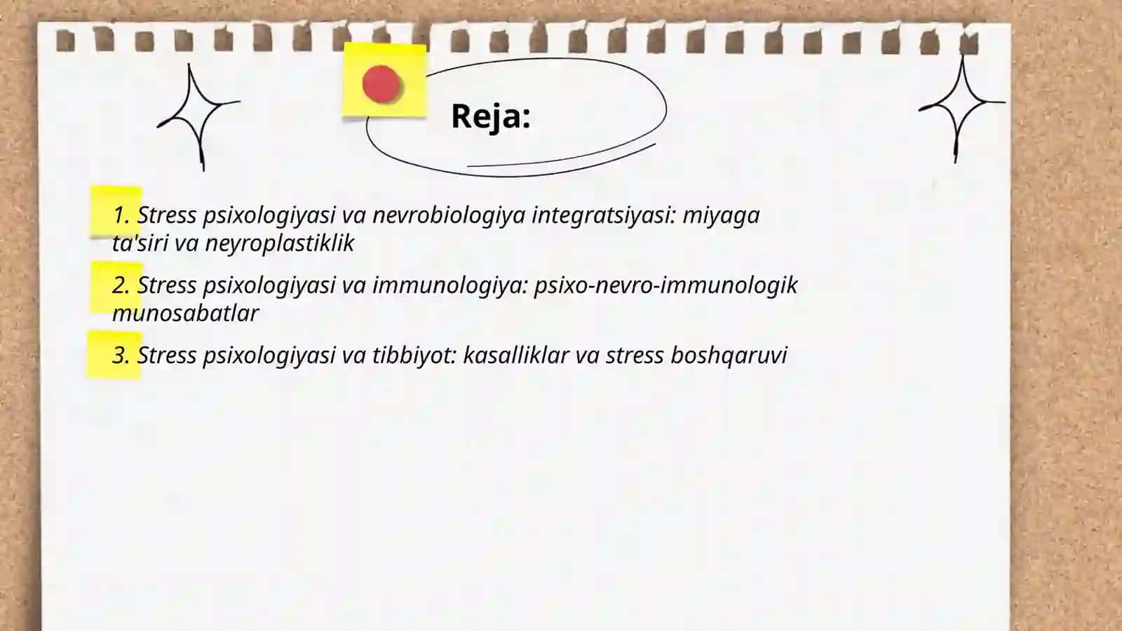 Stress psixologiyasining fanlararo integratsiyasi 2