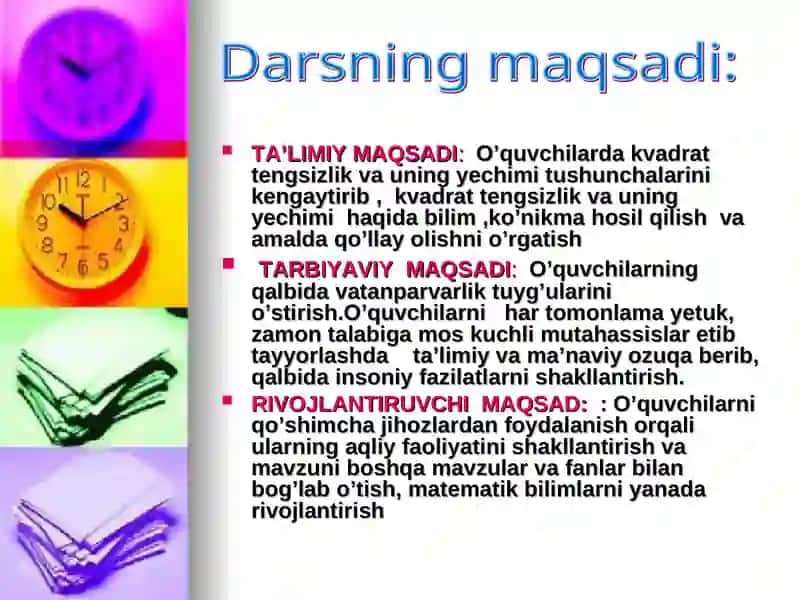 Kvadrat tengsizlik va uning yechimi 2