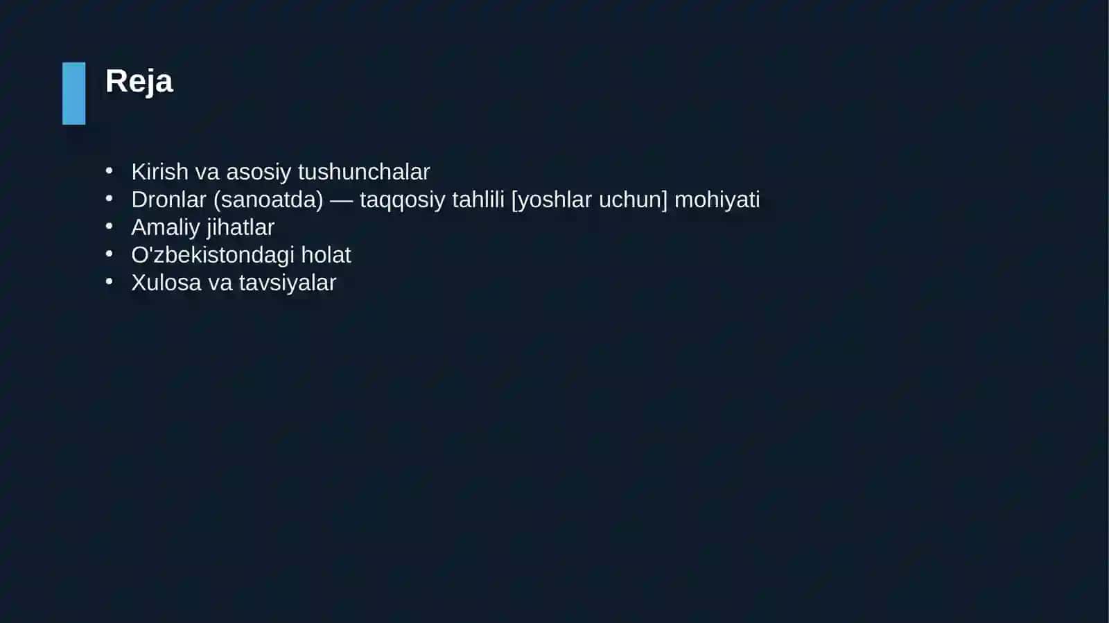 Dronlar (sanoatda) — taqqosiy tahlili [yoshlar uchun] 2
