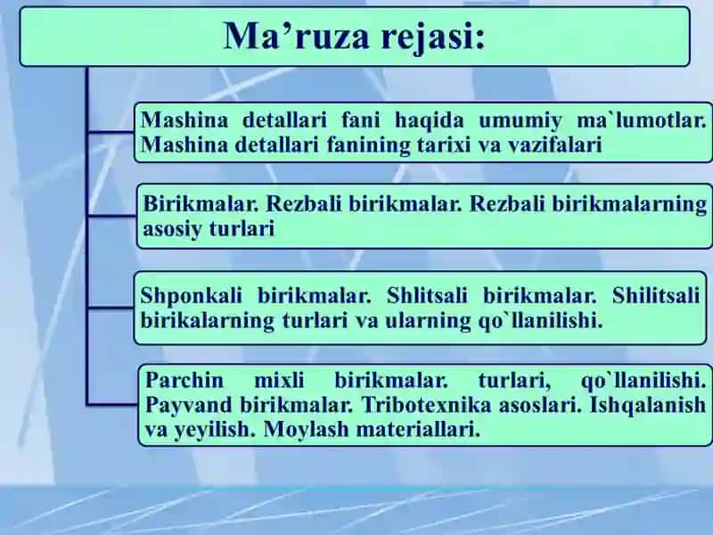 Resbali birikmalarning asosiy turlari 2