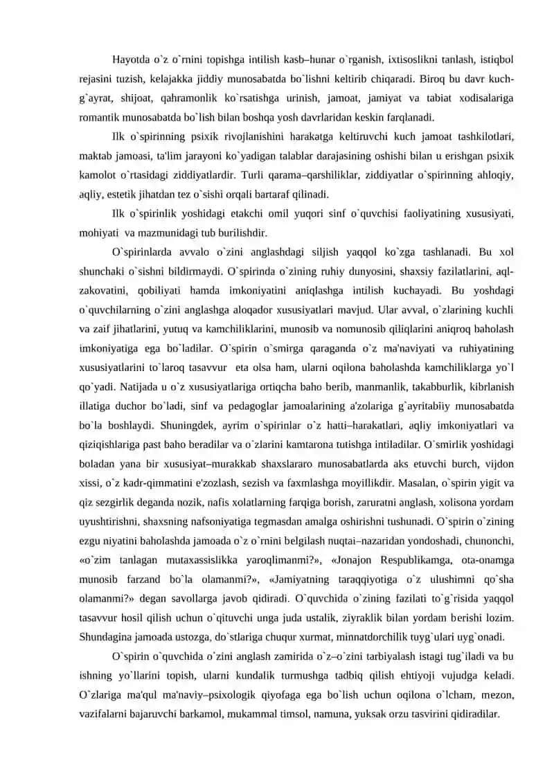 O`SPIRINLIK DAVRINING PSIXOLOGIK XUSUSIYATLARI 2