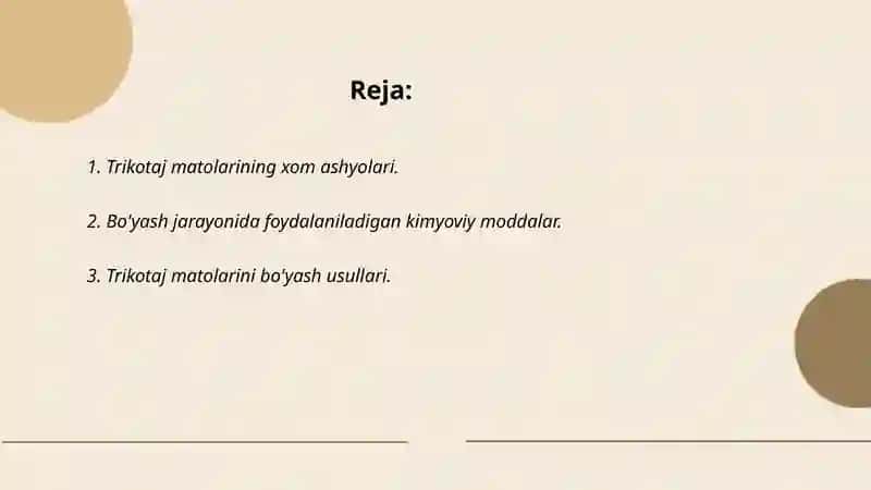 Trikotaj polotnolarini bo'yash va gul bosishga tayyorlash 2