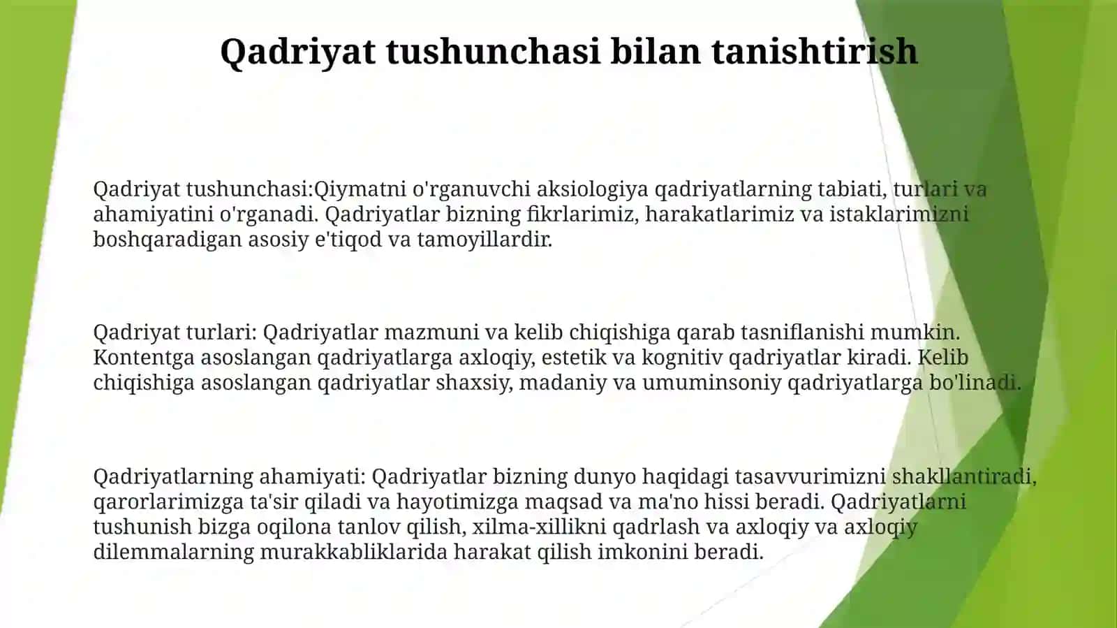 Qadriyat Tushunchasining Ma'Nosi Va Uning Umumiy Tasnifi 2