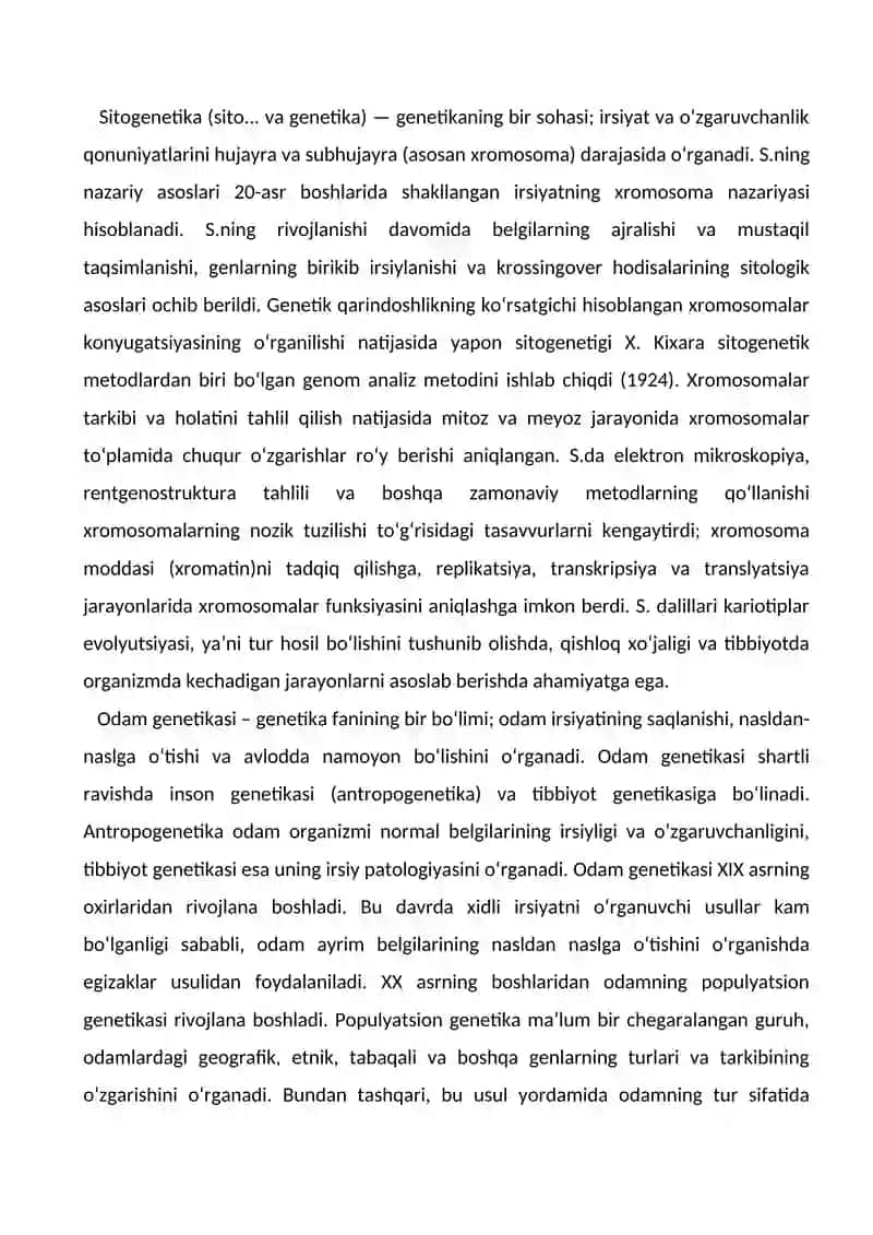 Sitogenetik Usulning Asosiy Ko'rsatkichlari 2