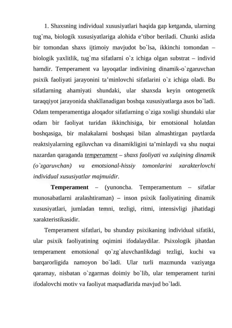 Temperament 2