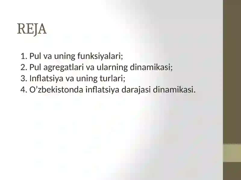 PUL VA INFLATSIYA 2