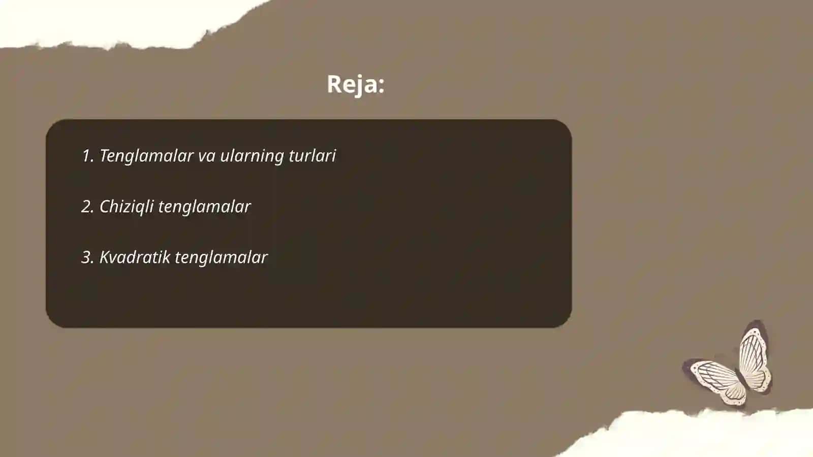 Tenglamalar va ularning turlari 2