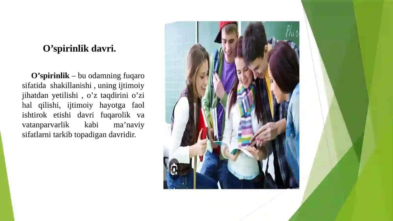 O’spirinlik davrida kasb tanlashga doir muammolar. 2