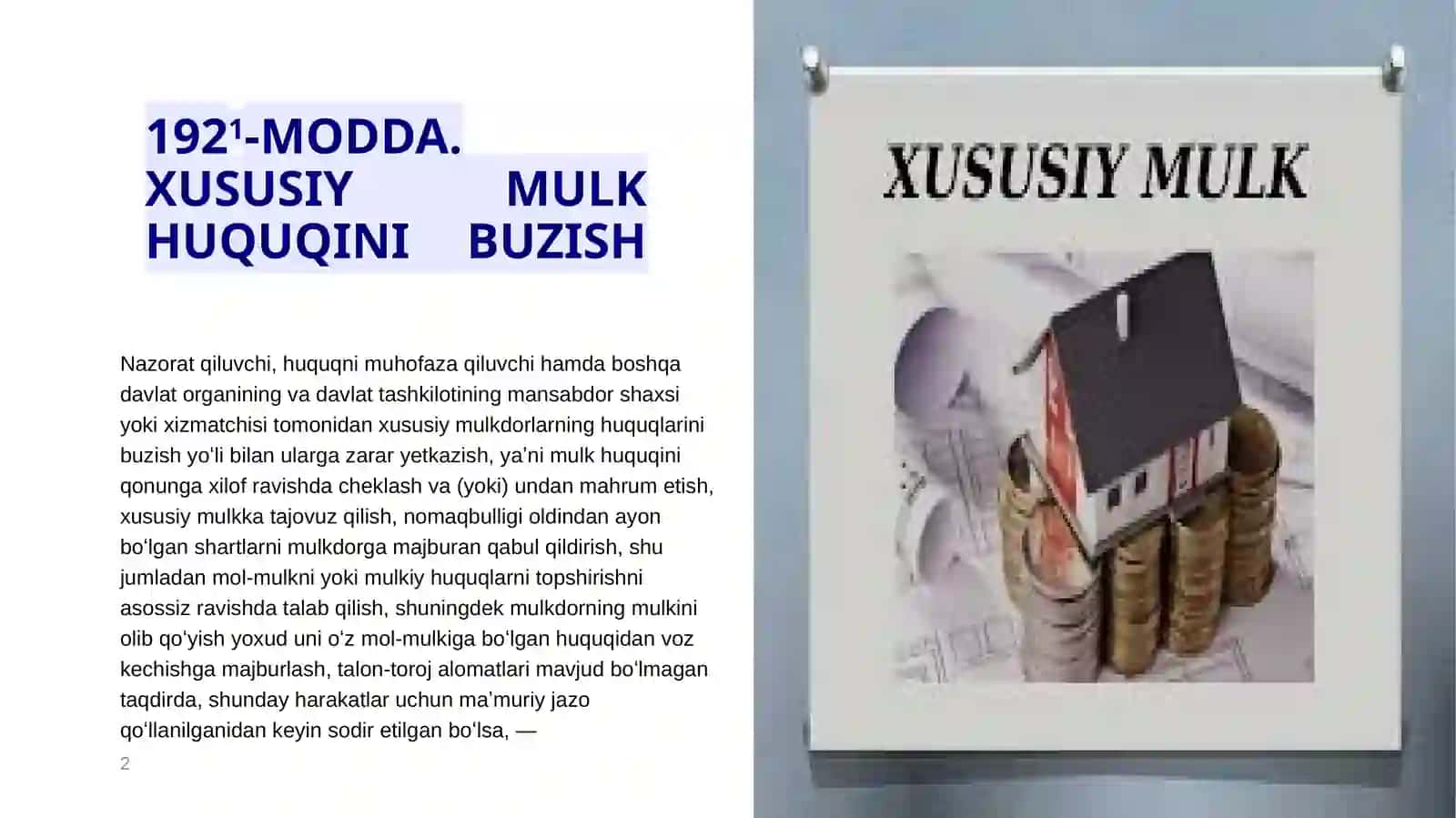 Xususiy Mulk Huquqini Buzish 2