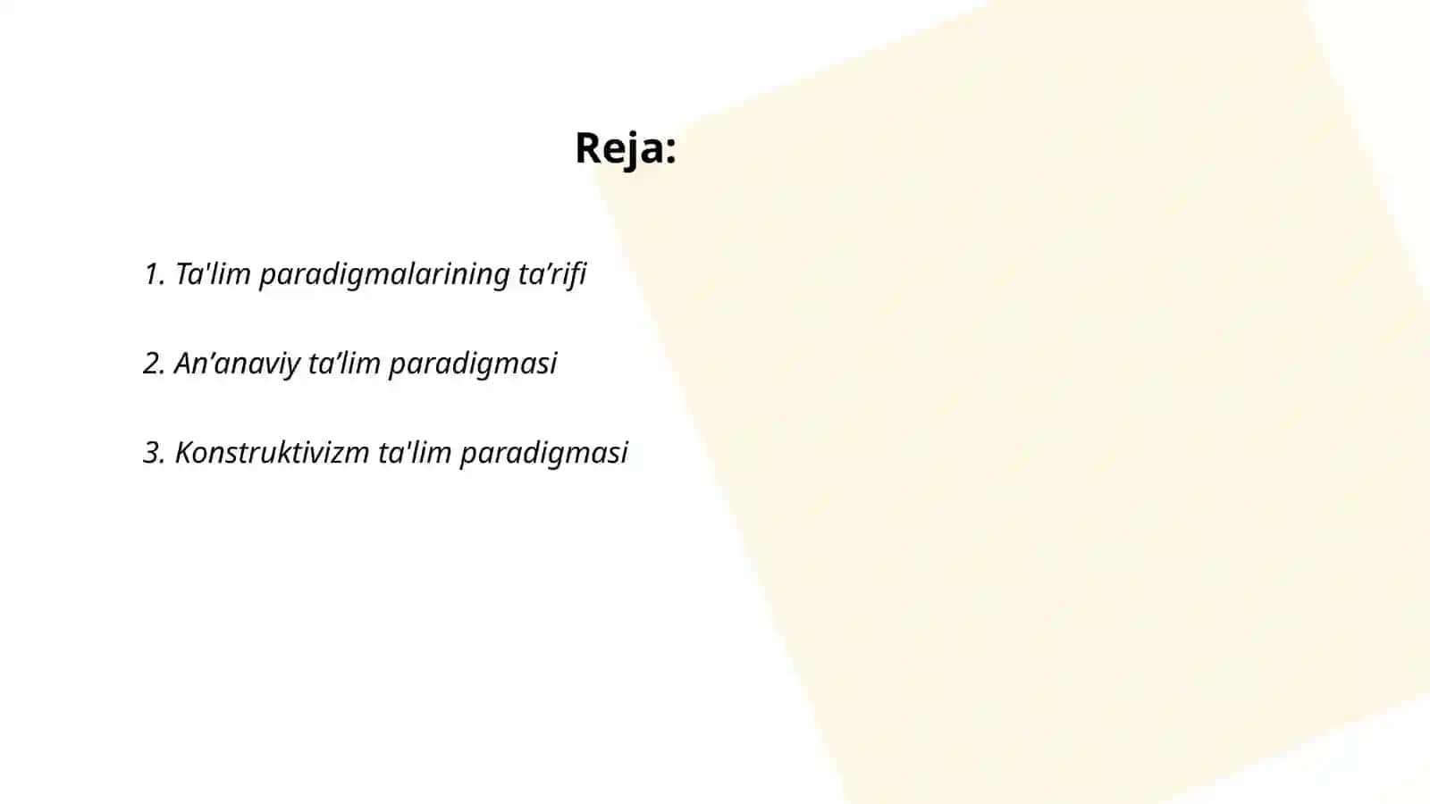 Ta'lim paradigmalarining taʼrifi 2