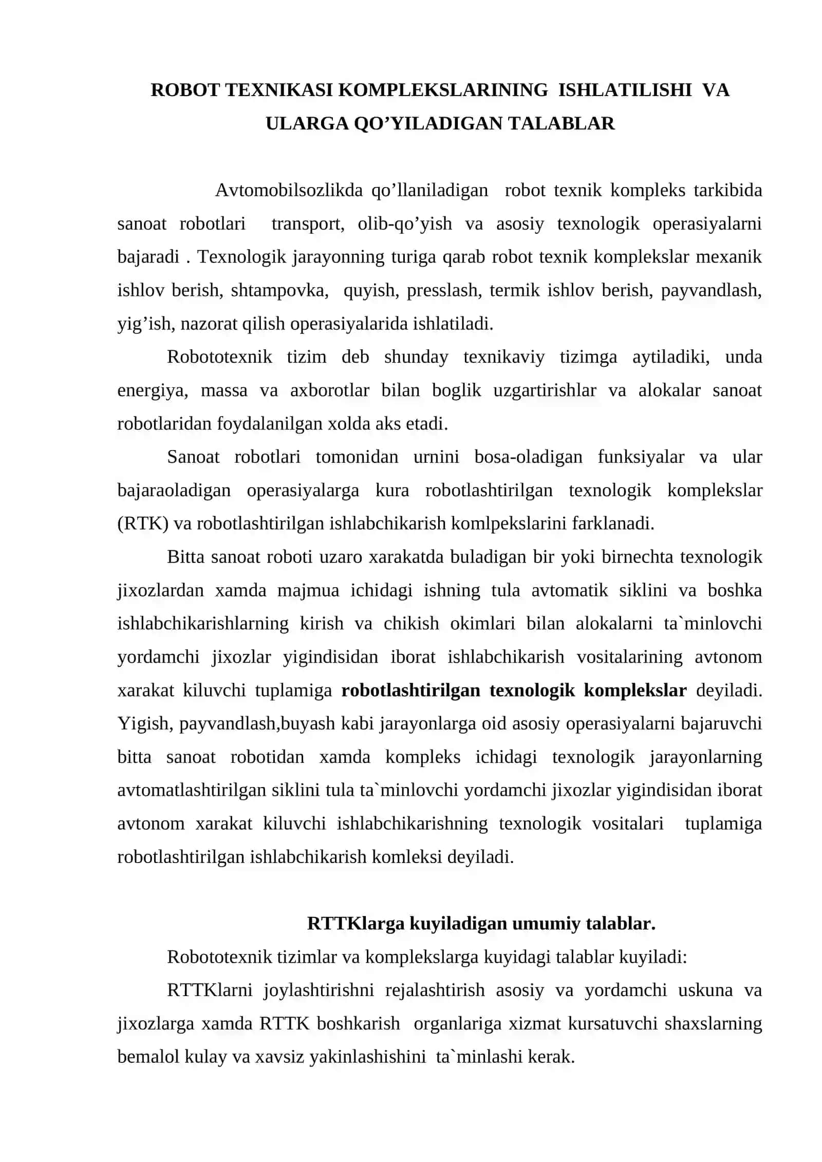 Sаnоаt rоbоtlаri vа rоbоt tеxnikа kоmplеkslаri 2