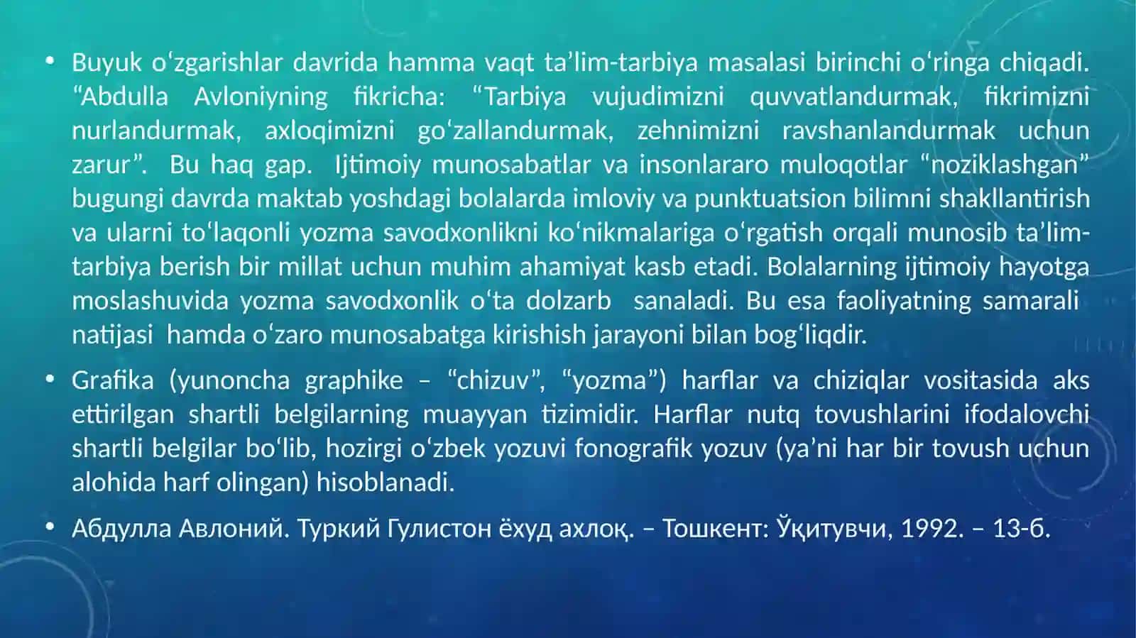 O‘zbek yozuvi va alifbo tarixi haqida ma’lumot 2