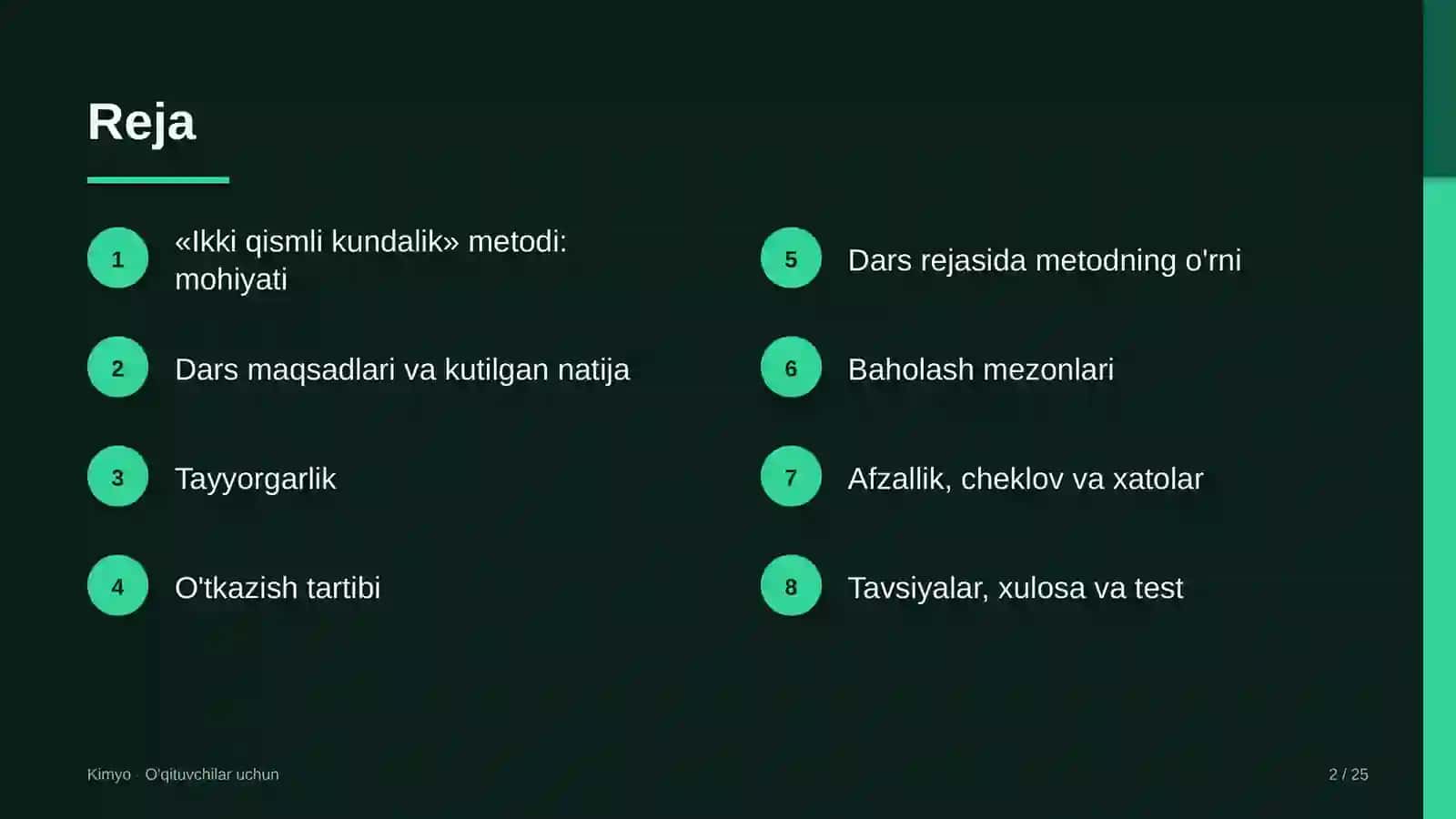 kimyo darslarida ikki qismli kundalik metodidan foydalanish 6260 2