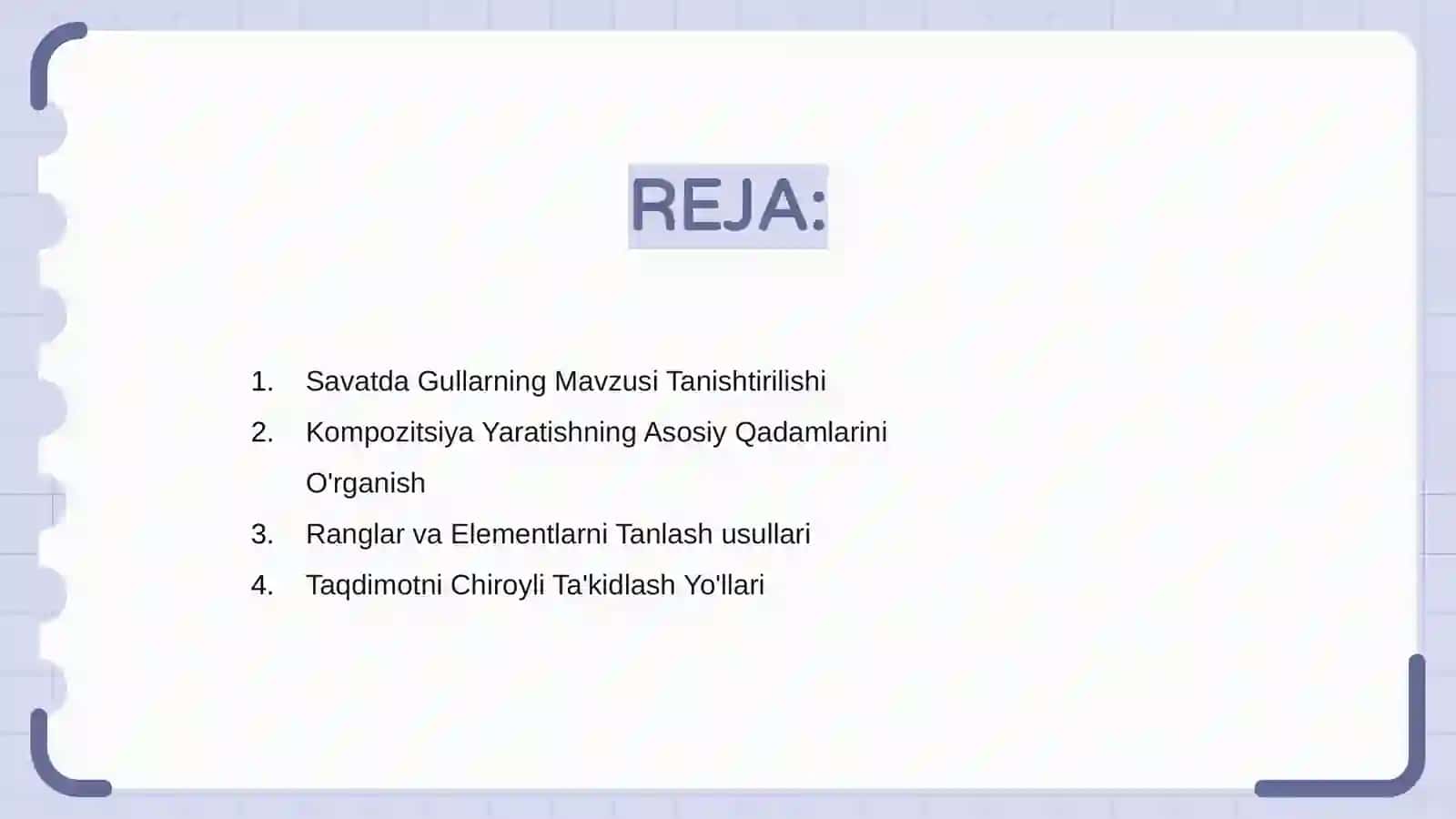 Savatda Gullarning Mavzusi Tanishtirilishi 2