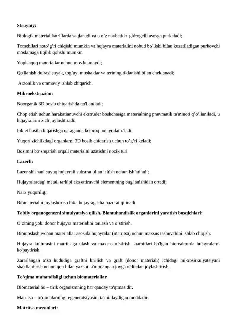 Zamonaviy biotexnologiyada to`qima va hujayra muxandisligi 2