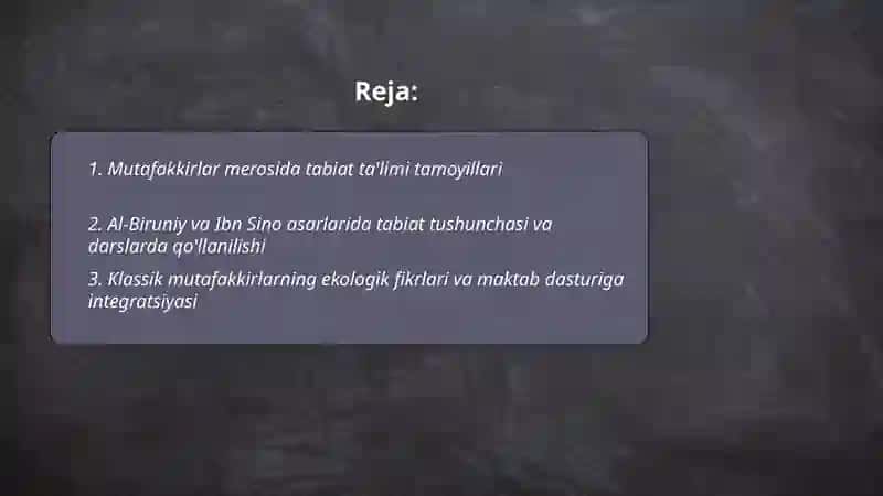 Mutafakkirlar merosida Tabiat bilan tanishish 2