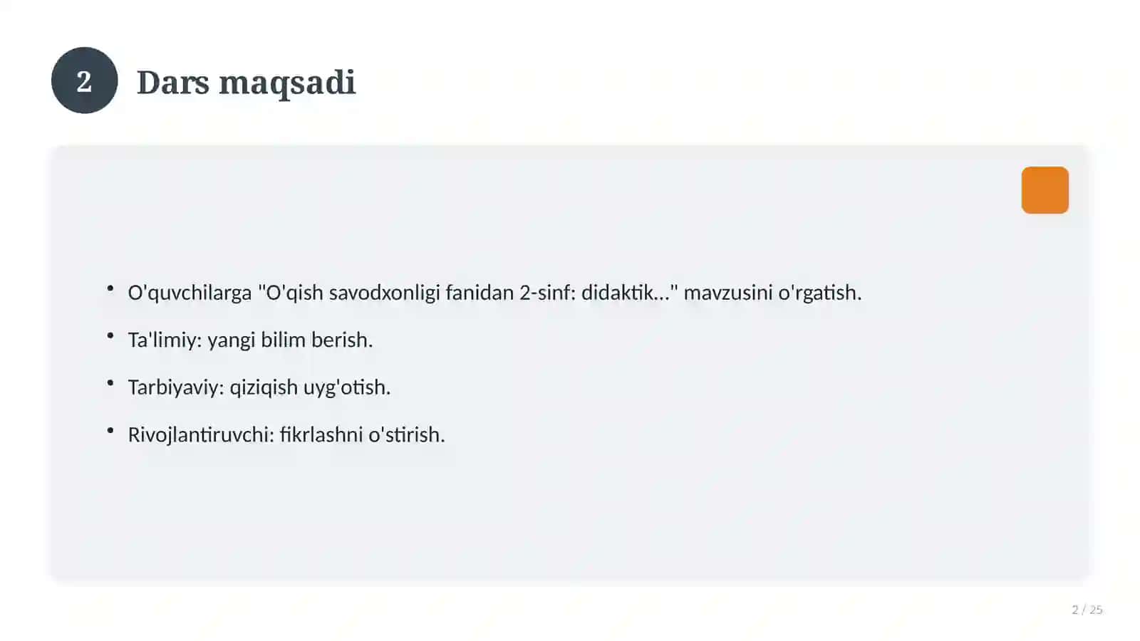 O'qish savodxonligi fanidan 2-sinf: didaktik tarqatma materiallar 2