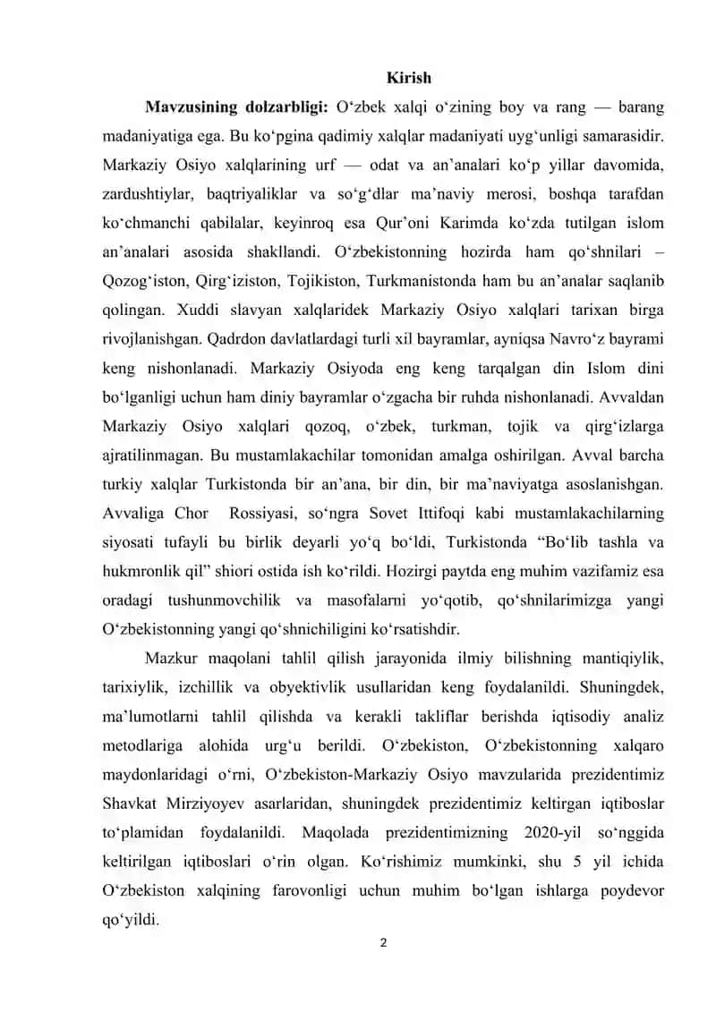 QOZOG’ISTON VA O’ZBEKISTON MINTAQAVIY SIYOSATINING TAQQOSIY TAHLILI 2