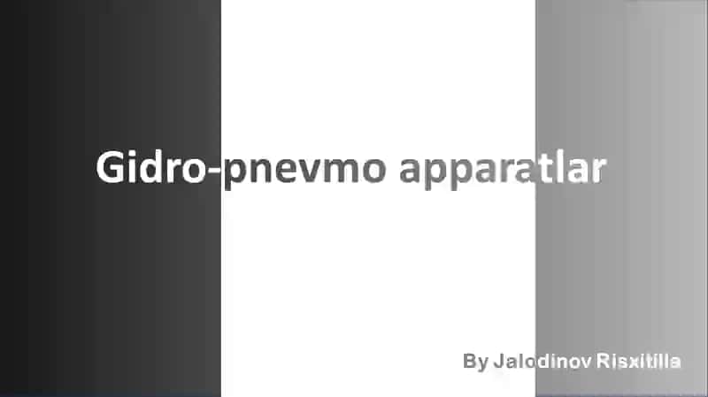 Gidro-pnevmoapparatlar 2