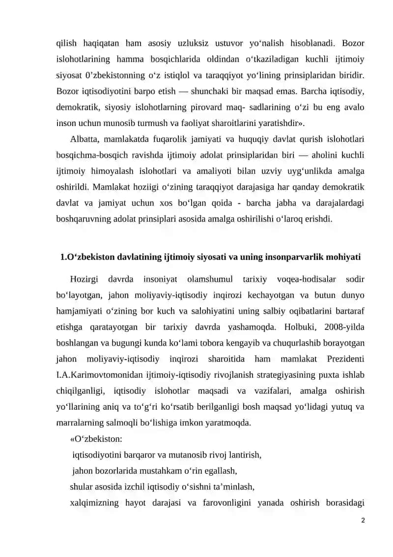 Mustaqillikning dastlabki yillarida ijtimoiy siyosat 2