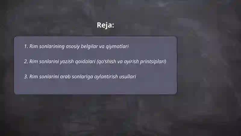 Rim sonlari 2