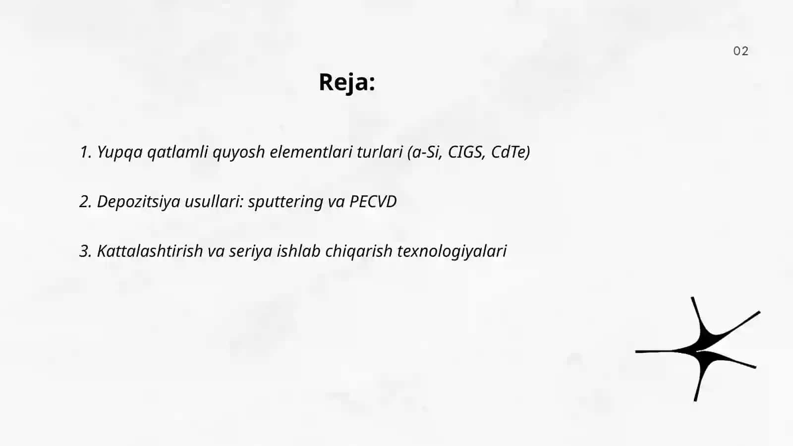 Yupqa qatlamli quyosh elementlari 2