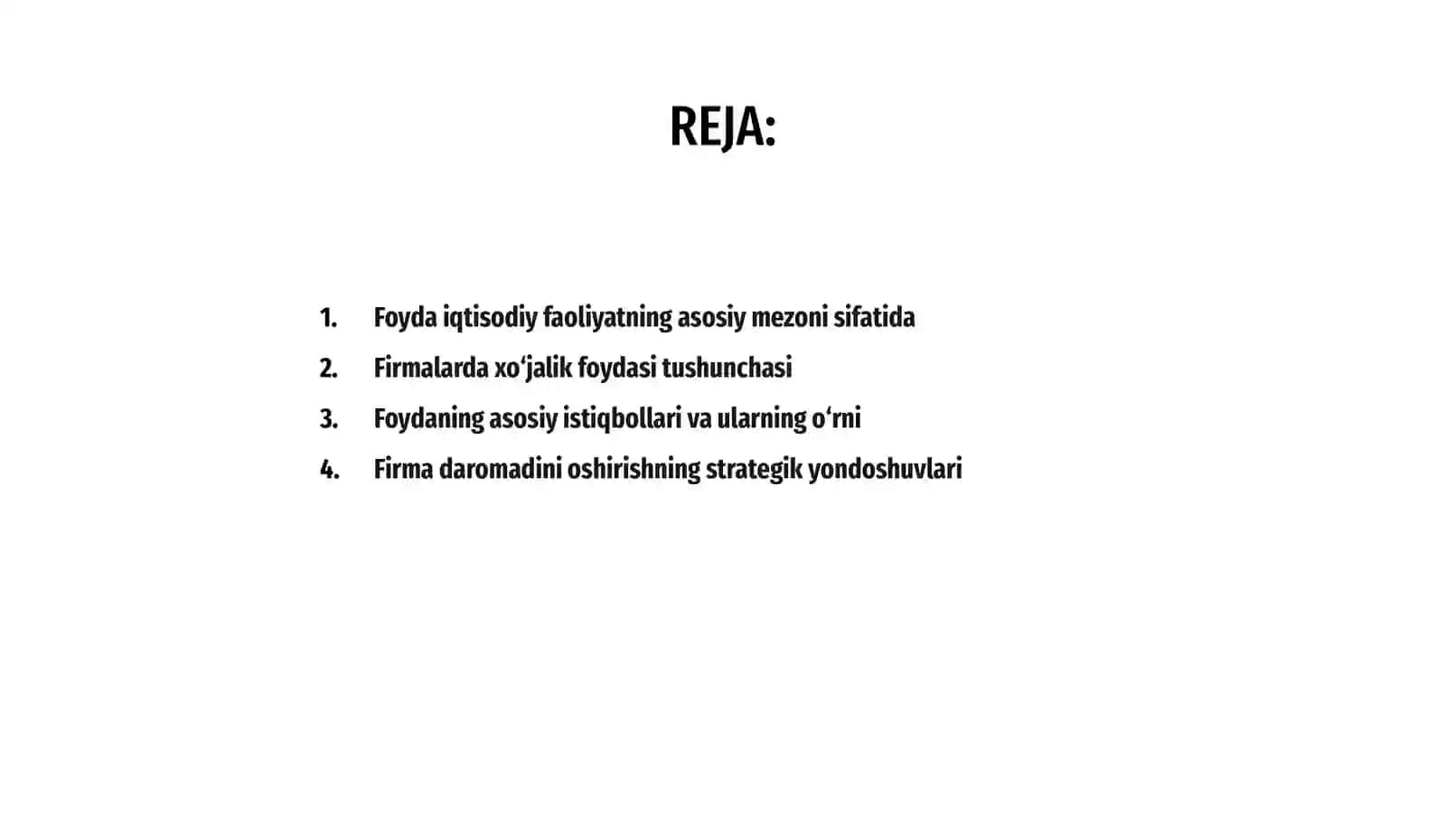 Foyda iqtisodiy faoliyatning asosiy mezoni sifatida 2