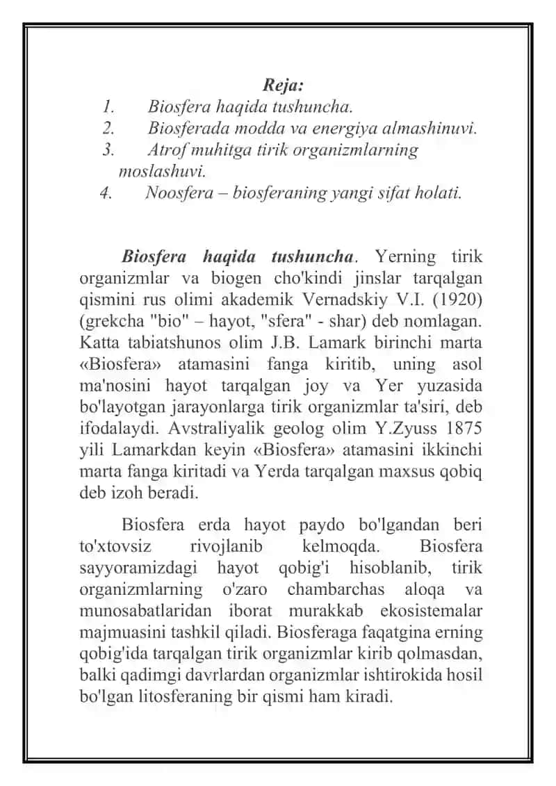 Biosfera haqida tushuncha 2