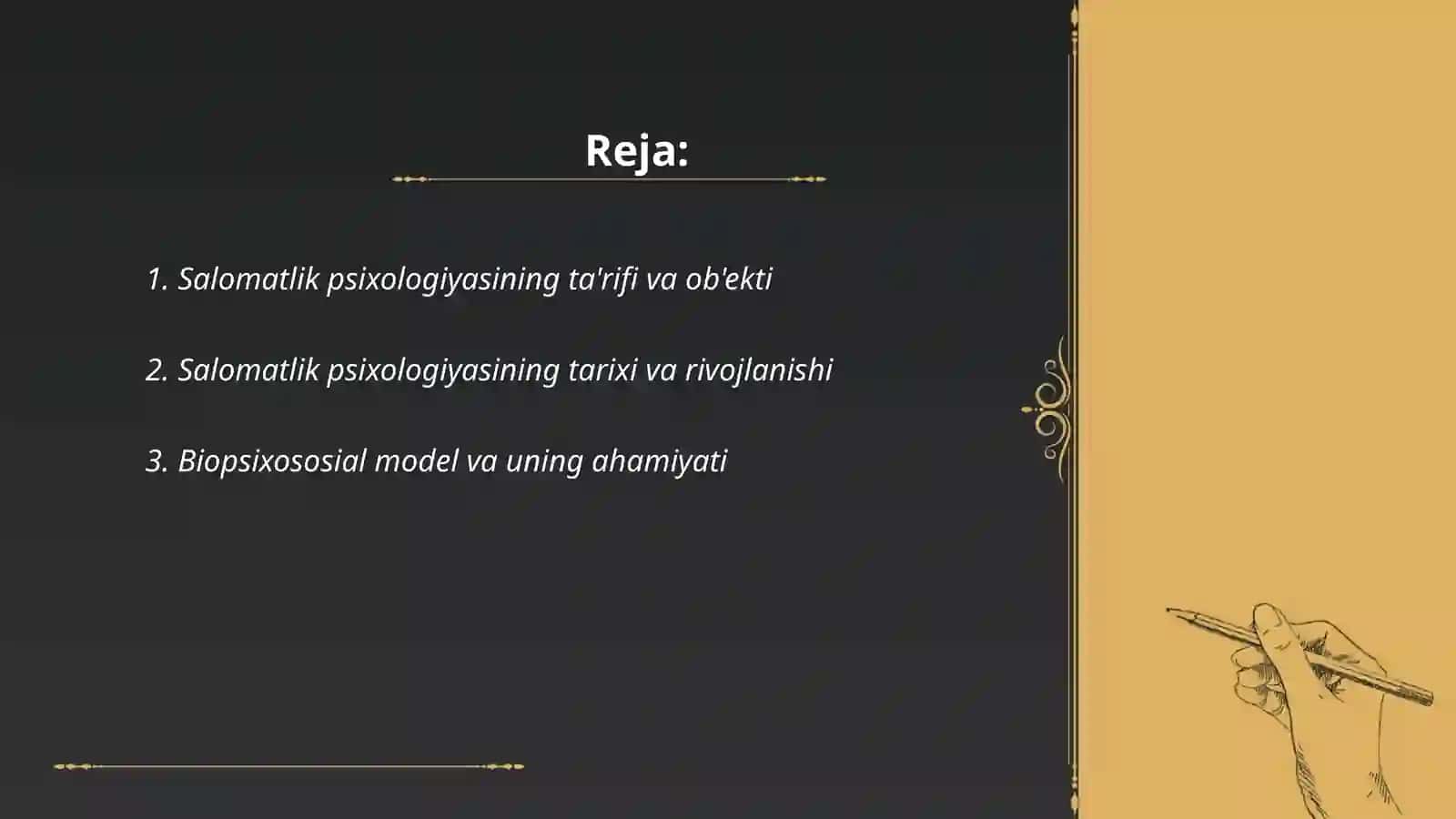 Salomatlik psixologiyasiga kirish 2