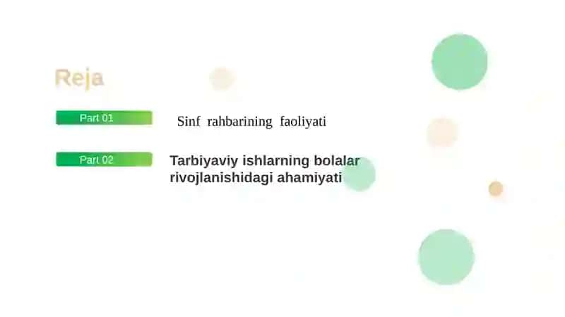 Sinf rahbarining faoliyati 2