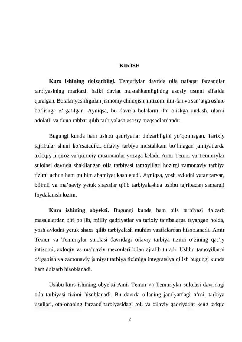 S.A.Temurning odob ahloq to’g’risidagi o’gitlari 2