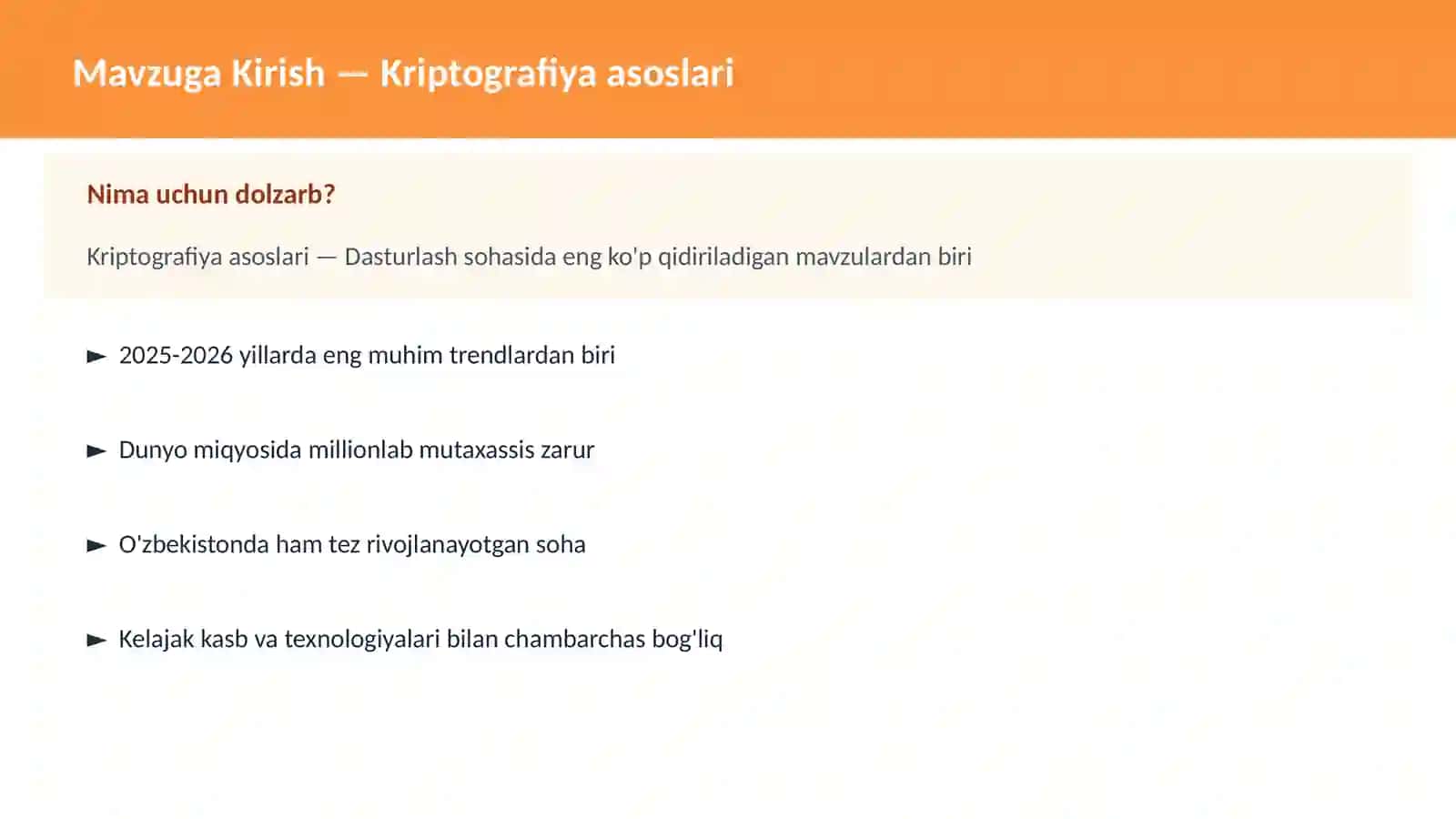 Kriptografiya asoslari 2
