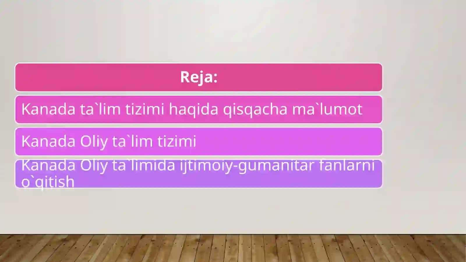 KANADA OLIY TA`LIM TIZIMIDA IJTIMOIY-GUMANITAR FANLARNI O`QITISH METODIKASI 2