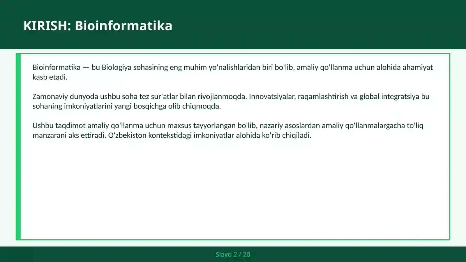 BIOINFORMATIKA 2