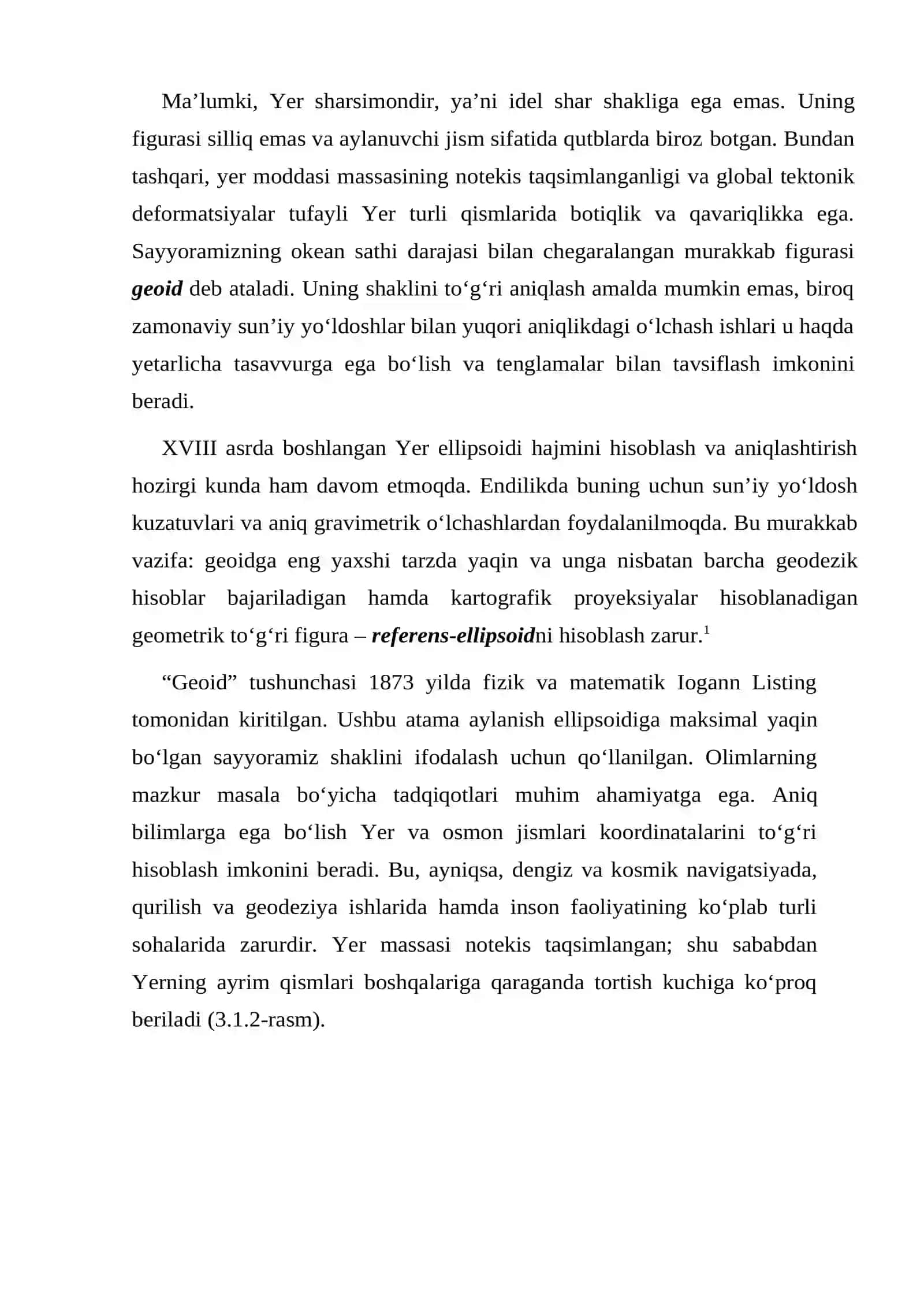 Yerning shakli va o'lchami, geografik koordinatalar, tekislik koordinatalari tizimlari 2
