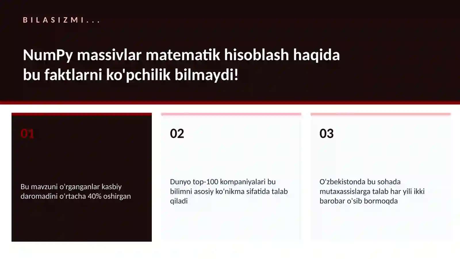 NumPy massivlar matematik hisoblash 2