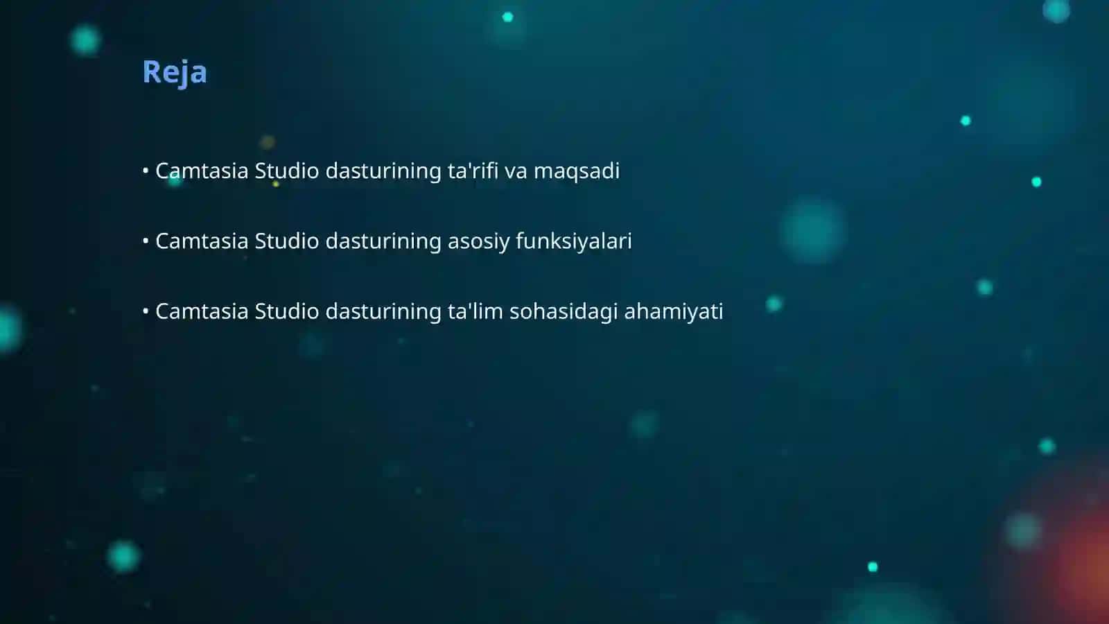 Camtasia Studio dasturini o'ratish 2