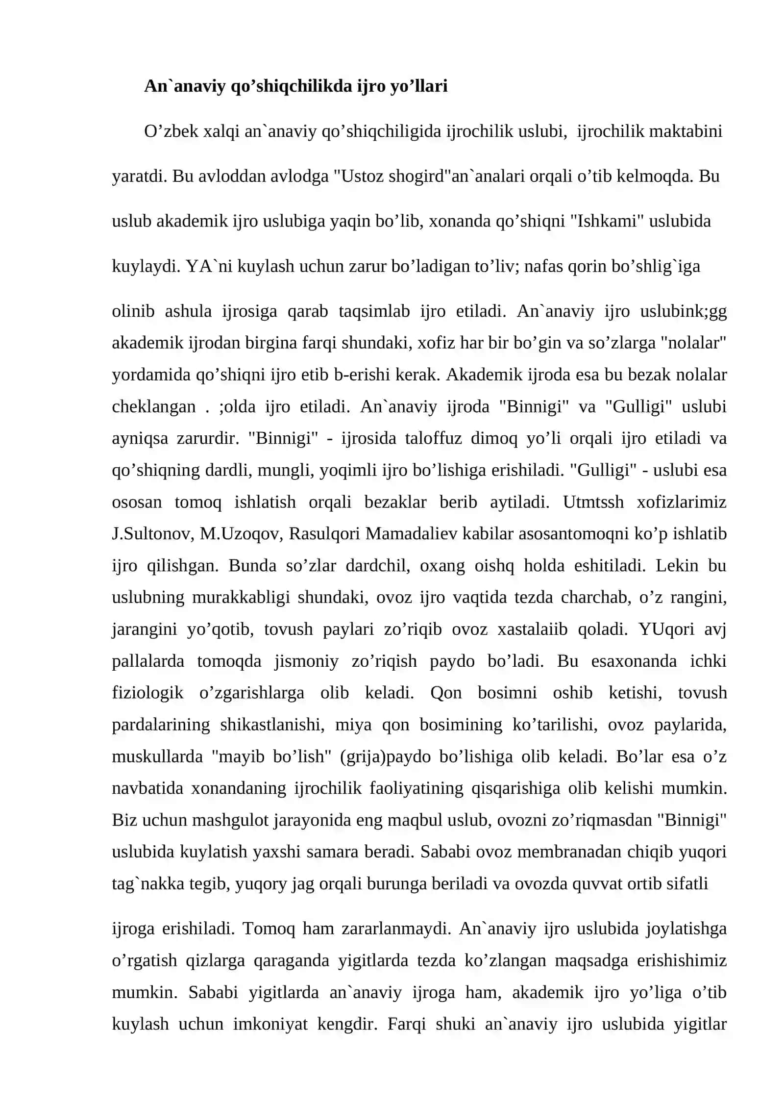 An’Anaviy xonandalik namunalaridan biri yali-yali ashullasini o’quvchilarga o’rgatish usullari va metodlari 2