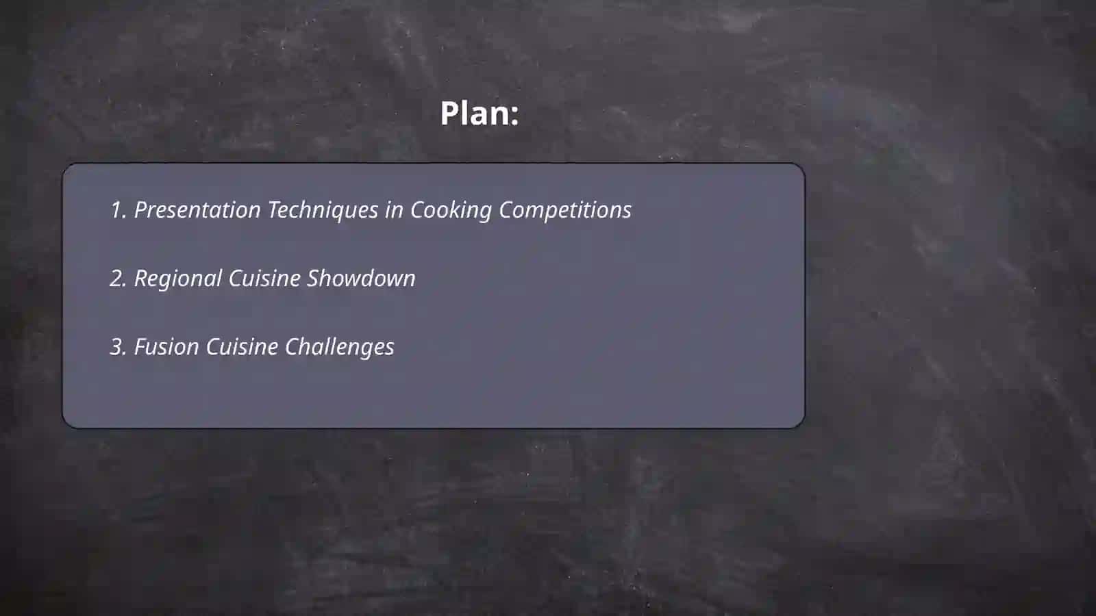 Presentation Techniques in Cooking Competitions 2